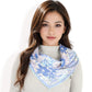 Floral Printed Satin Square Scarves with Elegant Patterns and Contrast Borders for Chic and Versatile Styling