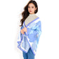 Elegant Floral Satin Scarf with Vibrant Blue and Lavender Tones for Chic and Versatile Styling