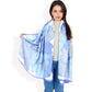 Elegant Floral Satin Scarf with Vibrant Blue and Lavender Tones for Chic and Versatile Styling