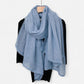Lightweight Crinkled Wrap Scarf with Delicate Lace Trim Edges