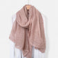 Lightweight Crinkled Wrap Scarf with Delicate Lace Trim Edges