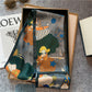 Women's Silky Rectangular Neck Scarf with Abstract Print Border Design for Versatile Styling