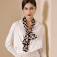 Women's Silky Rectangular Neck Scarf with Abstract Print Border Design for Versatile Styling