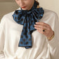 Women's Silky Rectangular Neck Scarf with Abstract Print Border Design for Versatile Styling