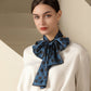 Women's Silky Rectangular Neck Scarf with Abstract Print Border Design for Versatile Styling