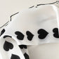Women's Silky Square Neck Scarf with Black Heart Pattern for Hair and Bag Styling