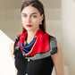 Women's Colorful Boho Patterned Satin Scarf with Abstract Print for Neck Hair or Handbag Accent