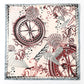 Women's Vintage-Inspired Satin Scarf with Artistic Print and Map Detail for Hair Neck or Bag Accessory