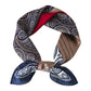 Women's Vintage-Inspired Satin Scarf with Artistic Print and Map Detail for Hair Neck or Bag Accessory