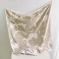 Square Floral Print Satin Scarf with Bold Leaf Pattern and Smooth Silky Finish