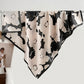 Square Floral Print Satin Scarf with Bold Leaf Pattern and Smooth Silky Finish