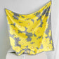 Square Floral Print Satin Scarf with Bold Leaf Pattern and Smooth Silky Finish