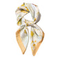 Satin Square Scarf with Butterfly and Floral Print Lightweight Silky Neck Head or Bag Accessory