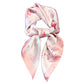 Satin Square Scarf with Butterfly and Floral Print Lightweight Silky Neck Head or Bag Accessory