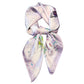 Satin Square Scarf with Butterfly and Floral Print Lightweight Silky Neck Head or Bag Accessory