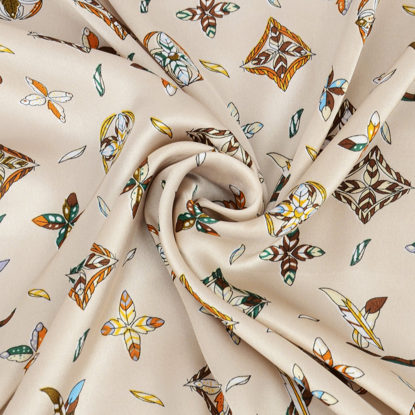 Elegant Satin Square Scarf Artistic Print Versatile Styling Accessory - 27.5IN¡Á27.5IN