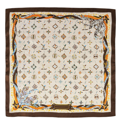 Elegant Satin Square Scarf Artistic Print Versatile Styling Accessory - 27.5IN¡Á27.5IN