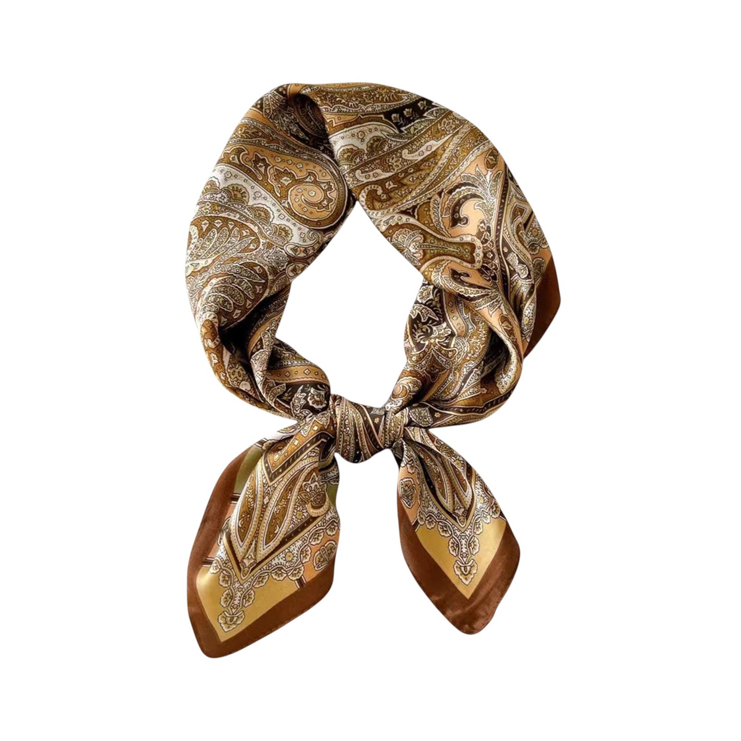 Elegant Satin Square Scarf Artistic Print Versatile Styling Accessory - 27.5IN¡Á27.5IN