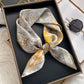 Elegant Satin Square Scarf Artistic Print Versatile Styling Accessory - 27.5IN¡Á27.5IN