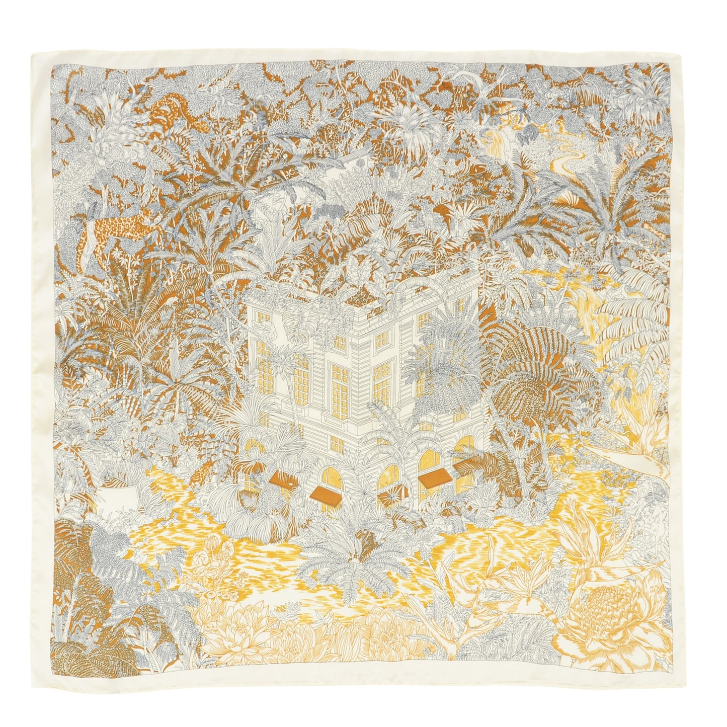 Elegant Satin Square Scarf Artistic Print Versatile Styling Accessory - 27.5IN¡Á27.5IN