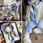 Satin Square Scarf Floral Print Versatile Styling Accessory for Headscarves and Shawls - 27.5IN¡Á27.5IN