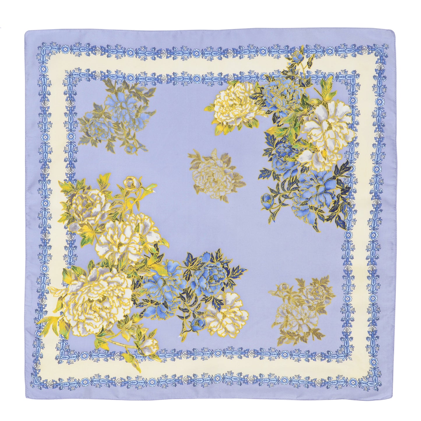 Satin Square Scarf Floral Print Versatile Styling Accessory for Headscarves and Shawls - 27.5IN¡Á27.5IN