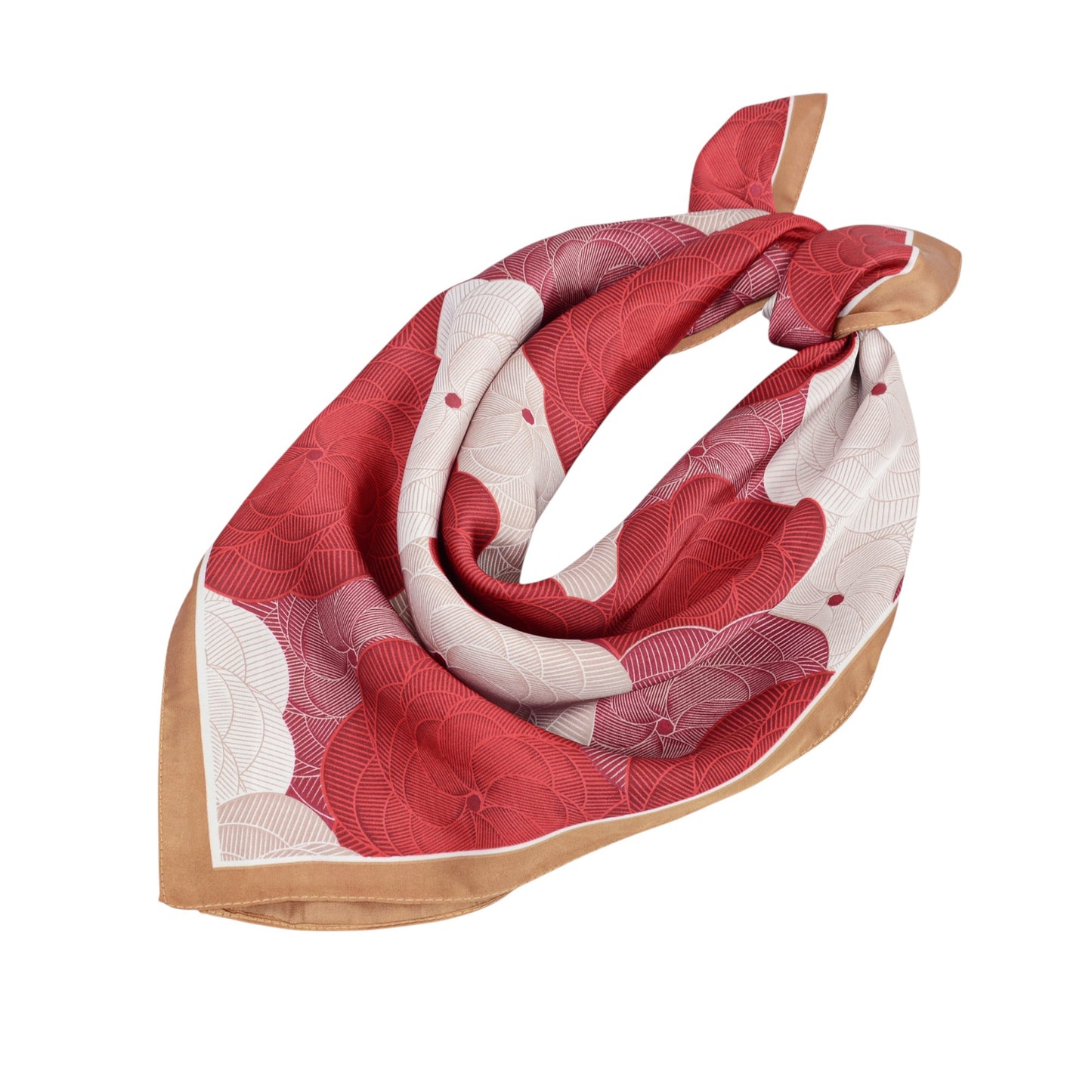 Satin Square Scarf with Elegant Floral Print for Neck Hair and Handbag Accessory - 27.5IN¡Á27.5IN