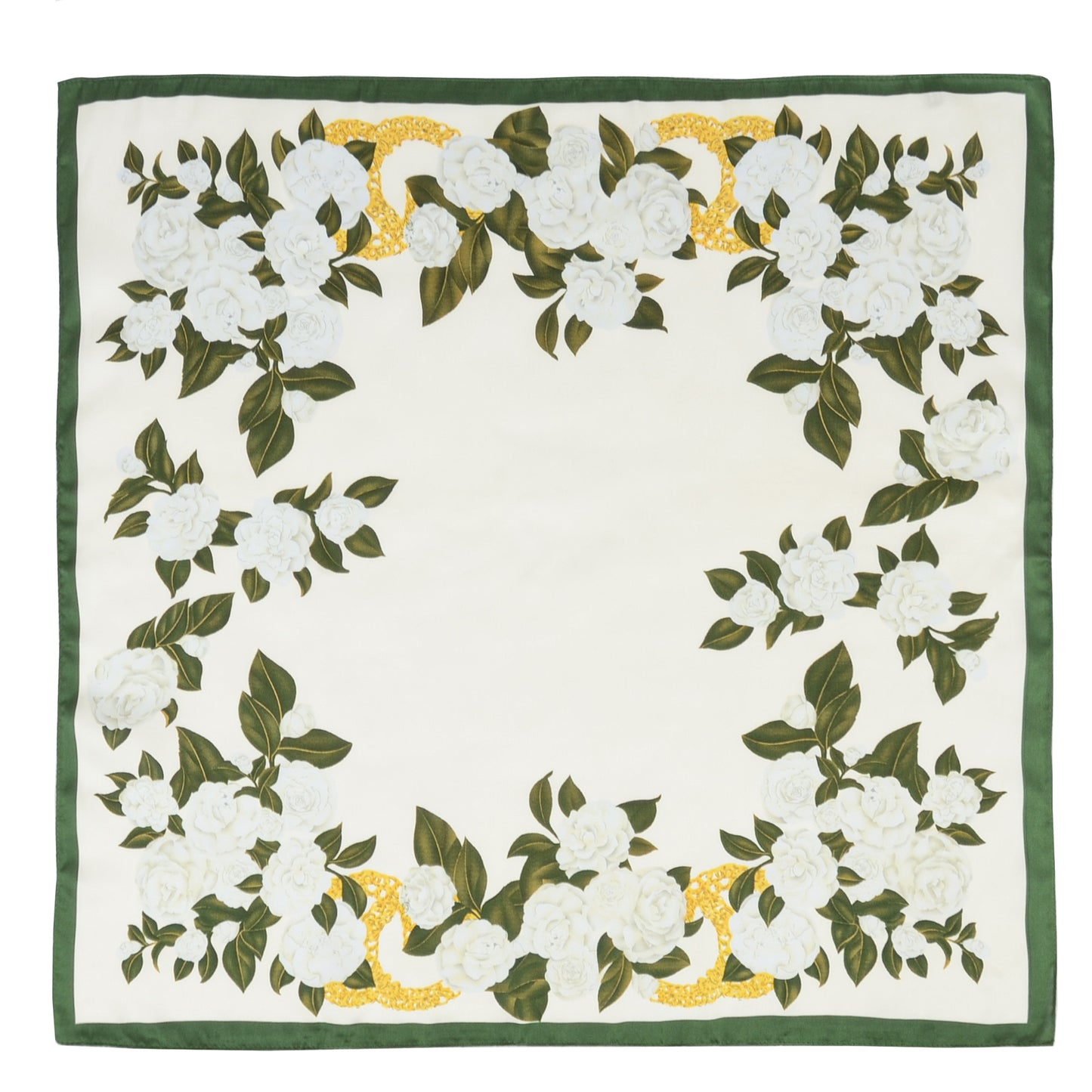 Satin Square Scarf with Elegant Floral Print for Neck Hair and Handbag Accessory - 27.5IN¡Á27.5IN