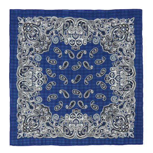 Cotton Paisley Print Bandana Scarf Square Neck Head Wrap - 22.8IN¡Á22.8IN