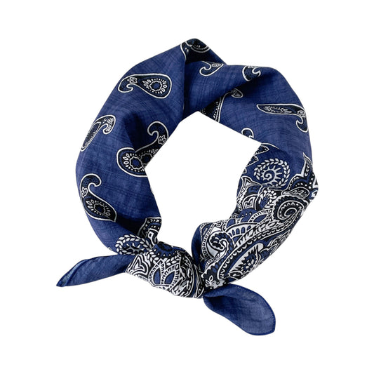Cotton Paisley Print Bandana Scarf Square Neck Head Wrap - 22.8IN¡Á22.8IN