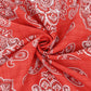 Cotton Paisley Print Bandana Scarf Square Neck Head Wrap - 22.8IN¡Á22.8IN