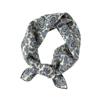 Women¡¯s Cotton Square Scarf with Floral and Paisley Print for Neck Hair and Handbag Styling - 22.8IN¡Á22.8IN