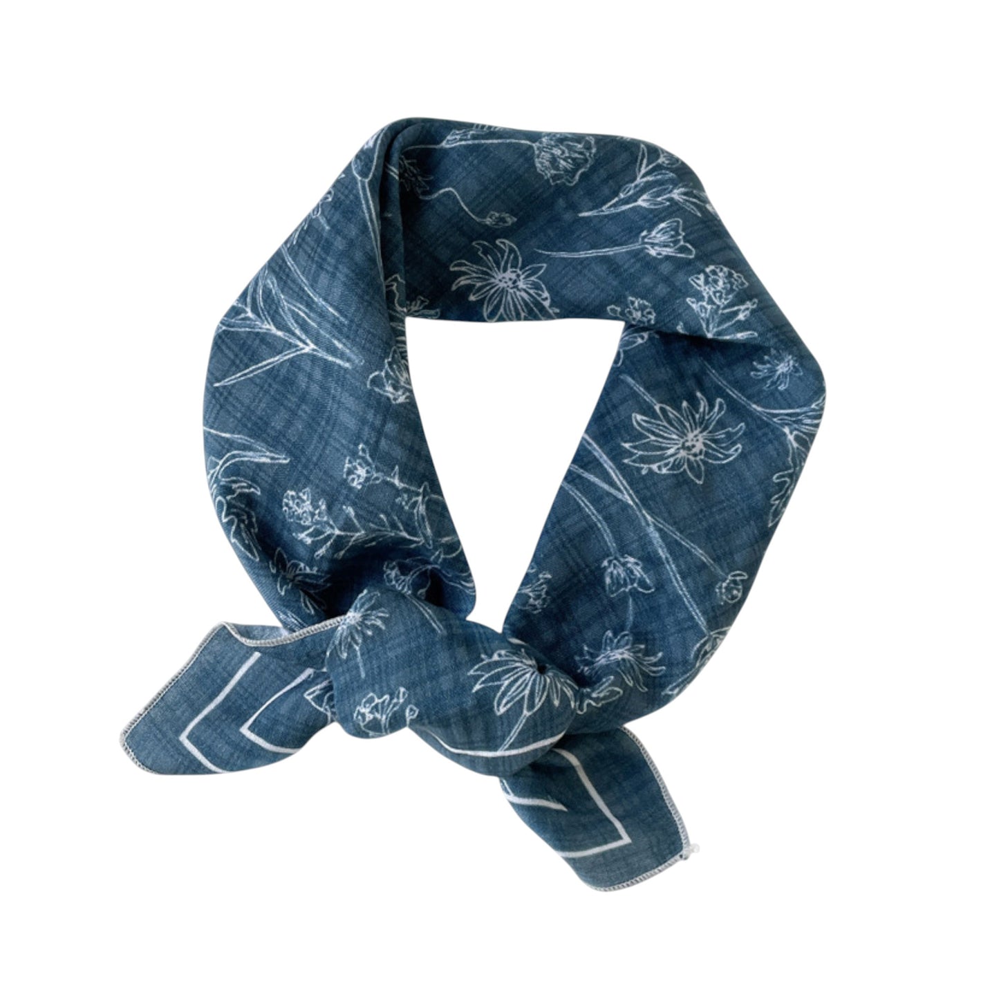 Cotton Square Neck Scarf Printed Four Seasons Versatile Fashion Accessory - 22.8IN¡Á22.8IN