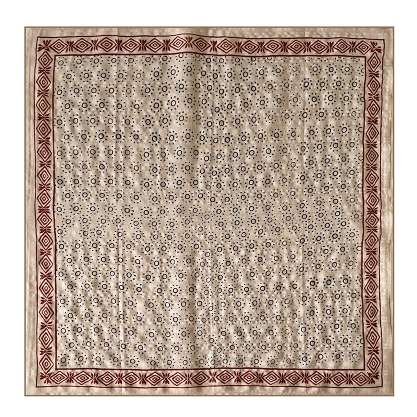 Cotton Square Neck Scarf Printed Four Seasons Versatile Fashion Accessory - 22.8IN¡Á22.8IN