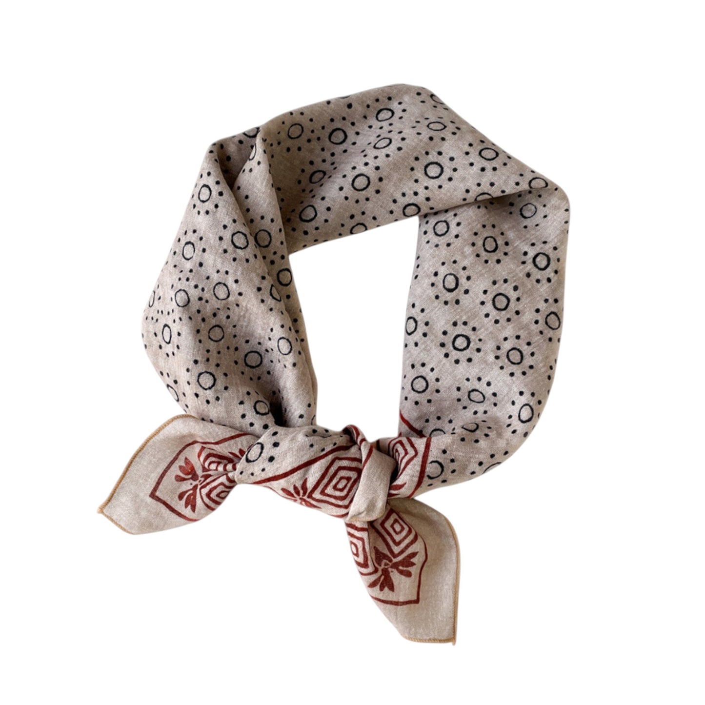 Cotton Square Neck Scarf Printed Four Seasons Versatile Fashion Accessory - 22.8IN¡Á22.8IN
