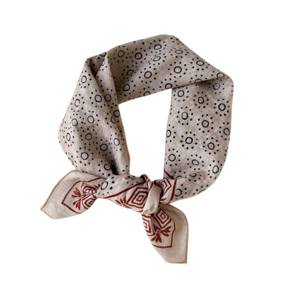 Cotton Square Neck Scarf Printed Four Seasons Versatile Fashion Accessory - 22.8IN¡Á22.8IN