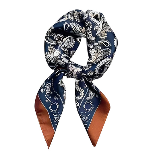 Satin Scarf Premium Cashew Print Square Print Neck Head Bag Accessory - 27.5IN¡Á27.5IN