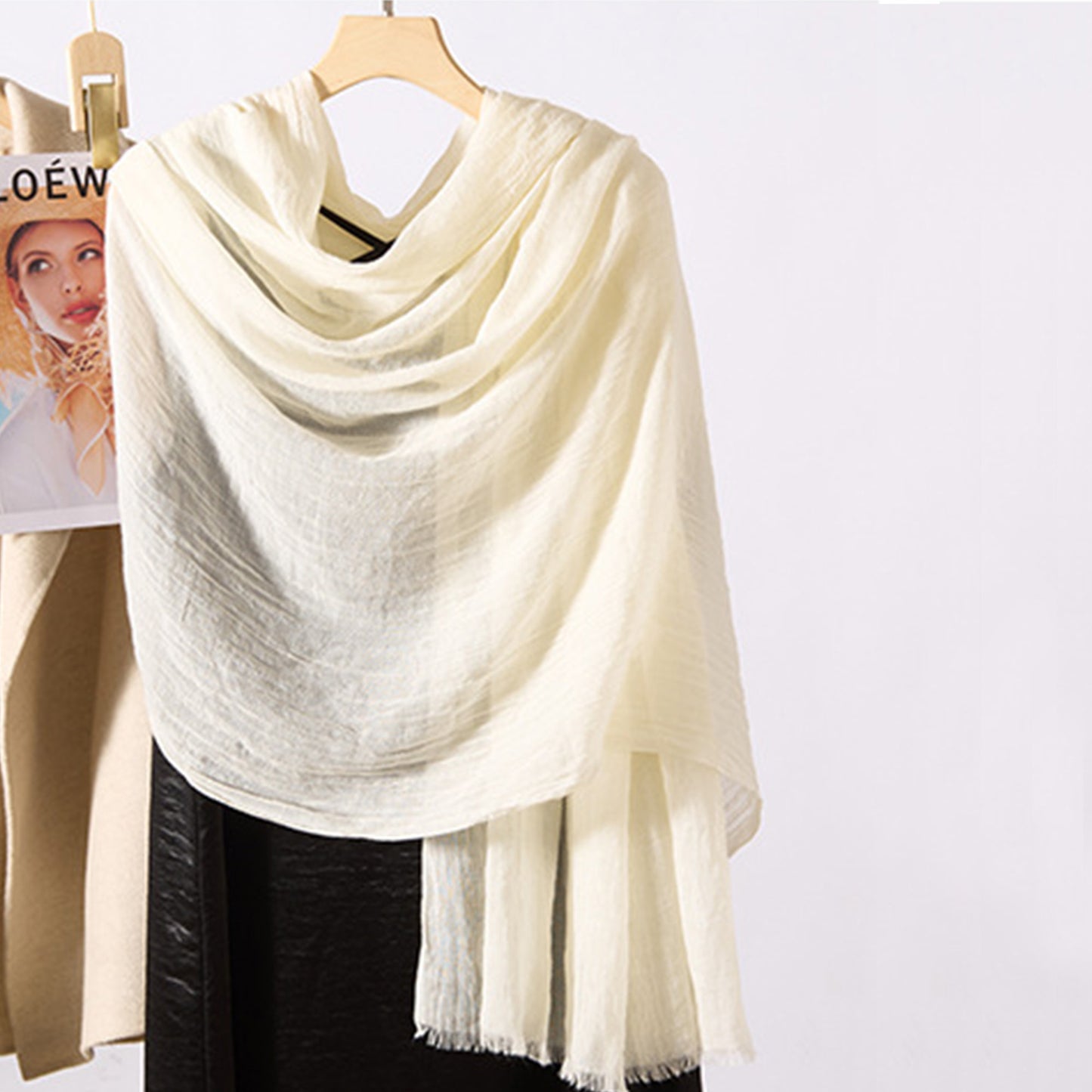 Women¡¯s Oversized Solid Color Scarf Lightweight Soft Wrap Shawl for Travel Casual Wear and Layering - 74.8IN¡Á39.4IN