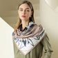 Floral Print Square Scarf with Soft Silky Fabric Lightweight Accessory for Layering and Styling
