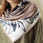 Floral Print Square Scarf with Soft Silky Fabric Lightweight Accessory for Layering and Styling