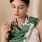 Floral Print Square Scarf with Soft Silky Fabric Lightweight Accessory for Layering and Styling