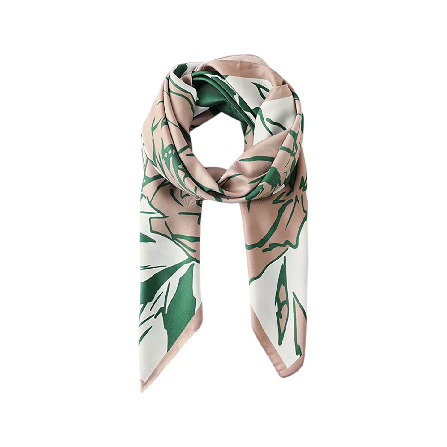 Floral Print Square Scarf with Soft Silky Fabric Lightweight Accessory for Layering and Styling