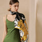 Floral Print Square Scarf with Soft Silky Fabric Lightweight Accessory for Layering and Styling