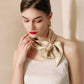 Small Floral Print Silky Scarf with Lightweight Soft Fabric Versatile Square Neck and Hair Accessory