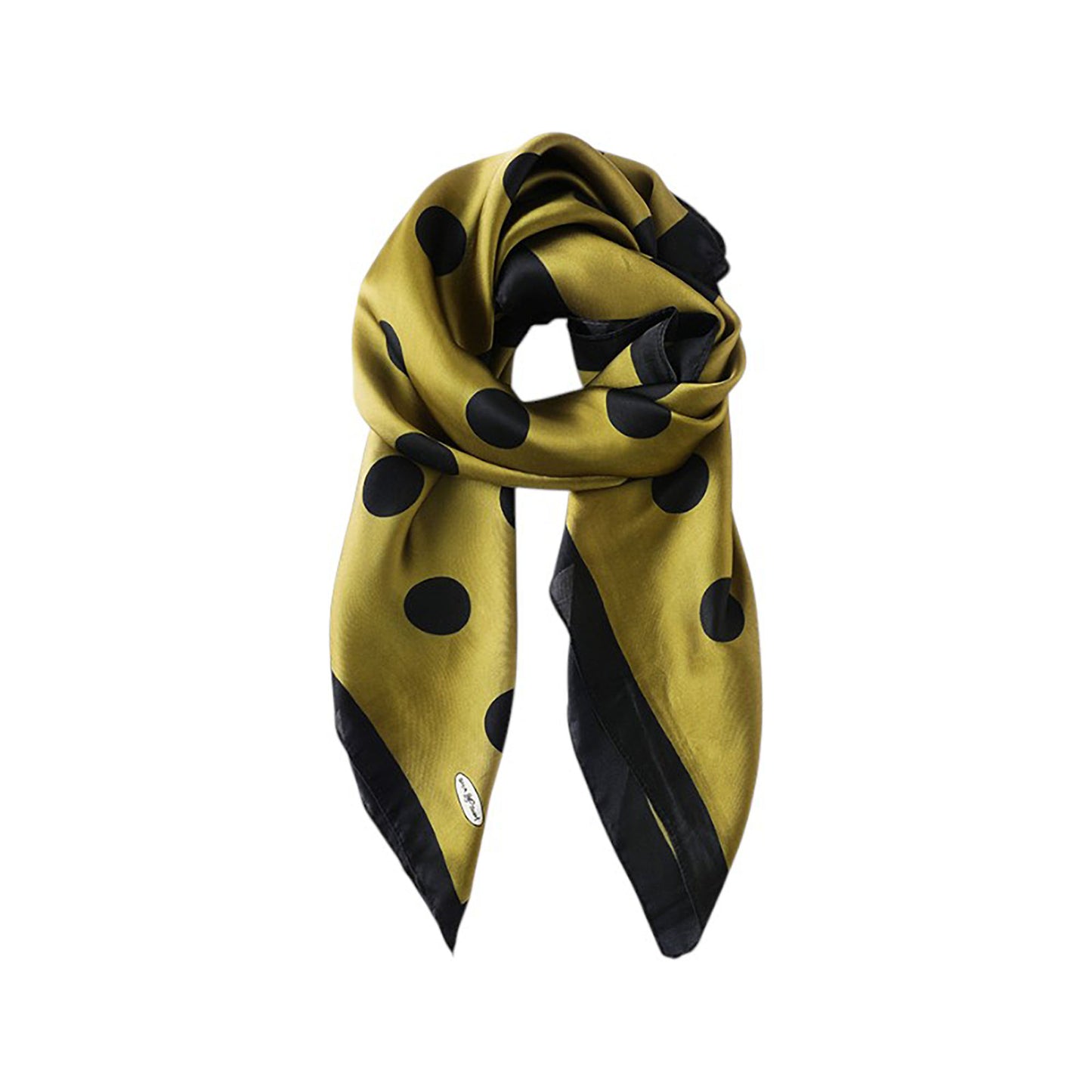 Polka Dot Print Square Scarf with Soft Silky Fabric Lightweight Versatile Neck and Hair Accessory