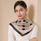 Polka Dot Print Square Scarf with Soft Silky Fabric Lightweight Versatile Neck and Hair Accessory