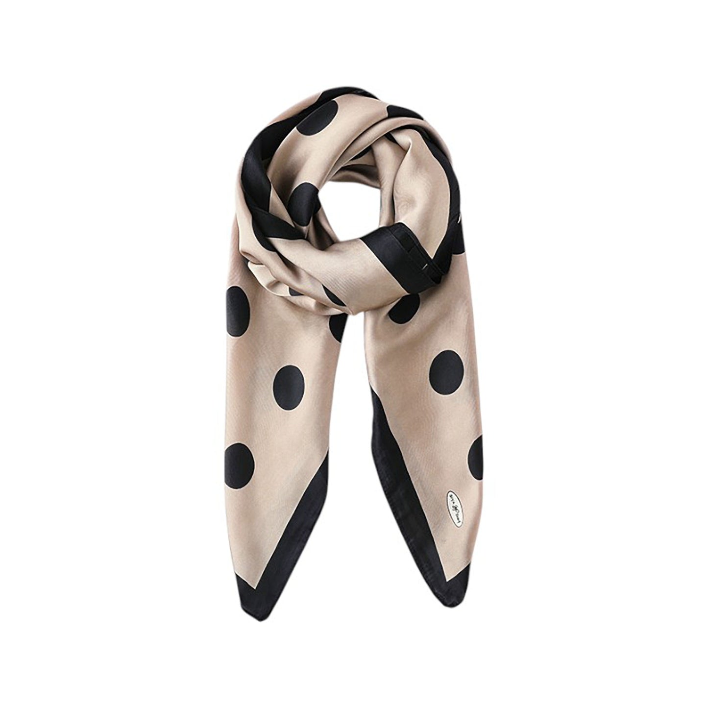 Polka Dot Print Square Scarf with Soft Silky Fabric Lightweight Versatile Neck and Hair Accessory