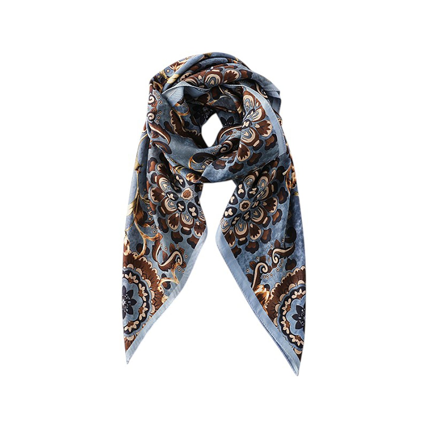 Paisley Print Silky Scarf with Lightweight Soft Fabric Versatile Square Neck and Hair Accessory