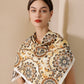 Paisley Print Silky Scarf with Lightweight Soft Fabric Versatile Square Neck and Hair Accessory