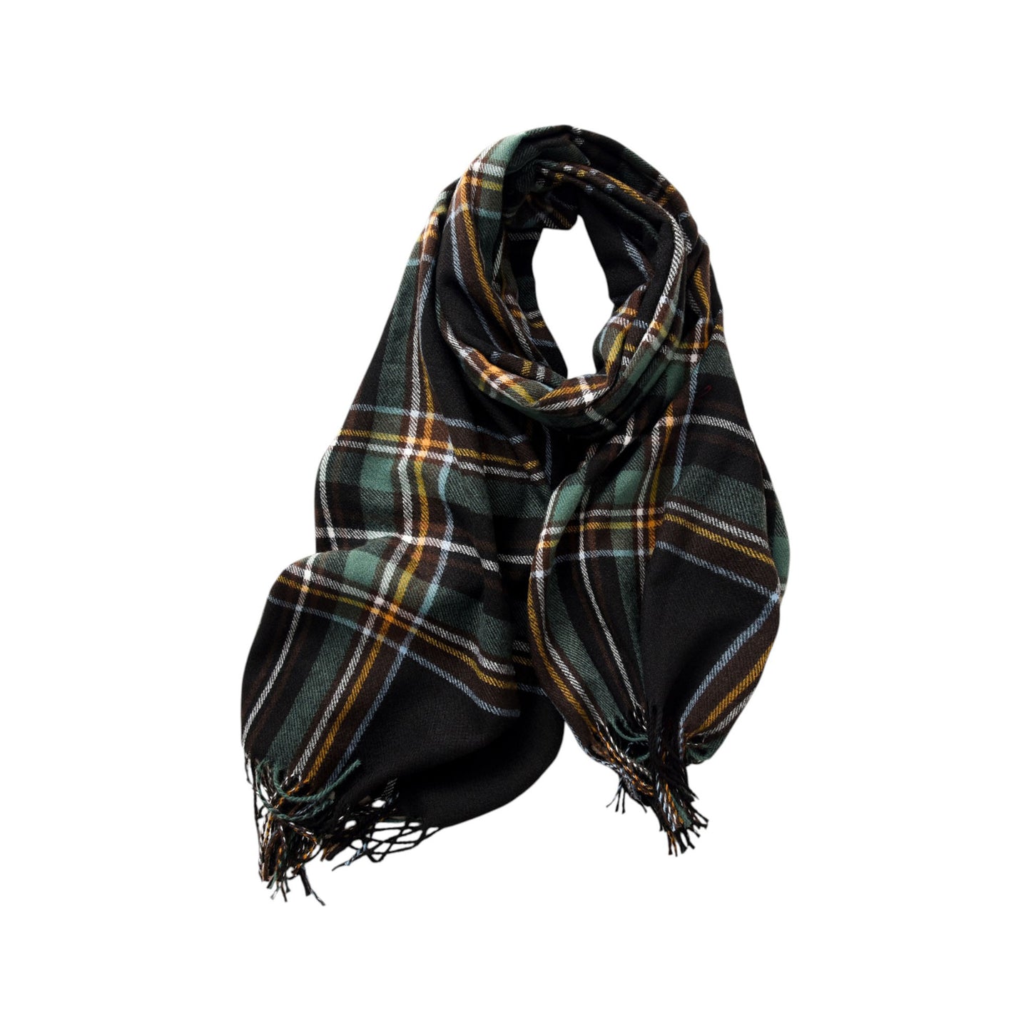 Plaid Fringe Scarf with Soft Woven Fabric Classic Check Pattern and Cozy Wrap Design